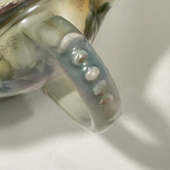 RS PRUSSIA Genuine Vintage Tea Set of 3, Ivory/Green/Gold/Rose Ivy & Floral - Picture 13 of 16